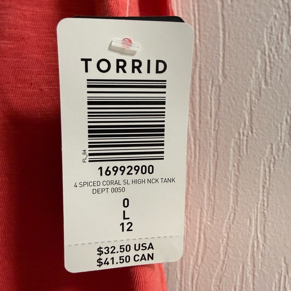 Torrid Classic Coral Tank Top Size 0 - Picture 3 of 3
